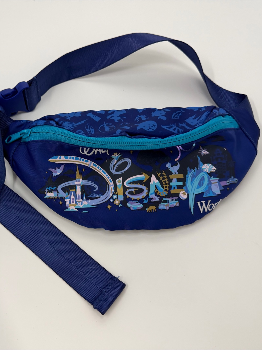 Disney Blue Waist Pack with Teal Zipper
